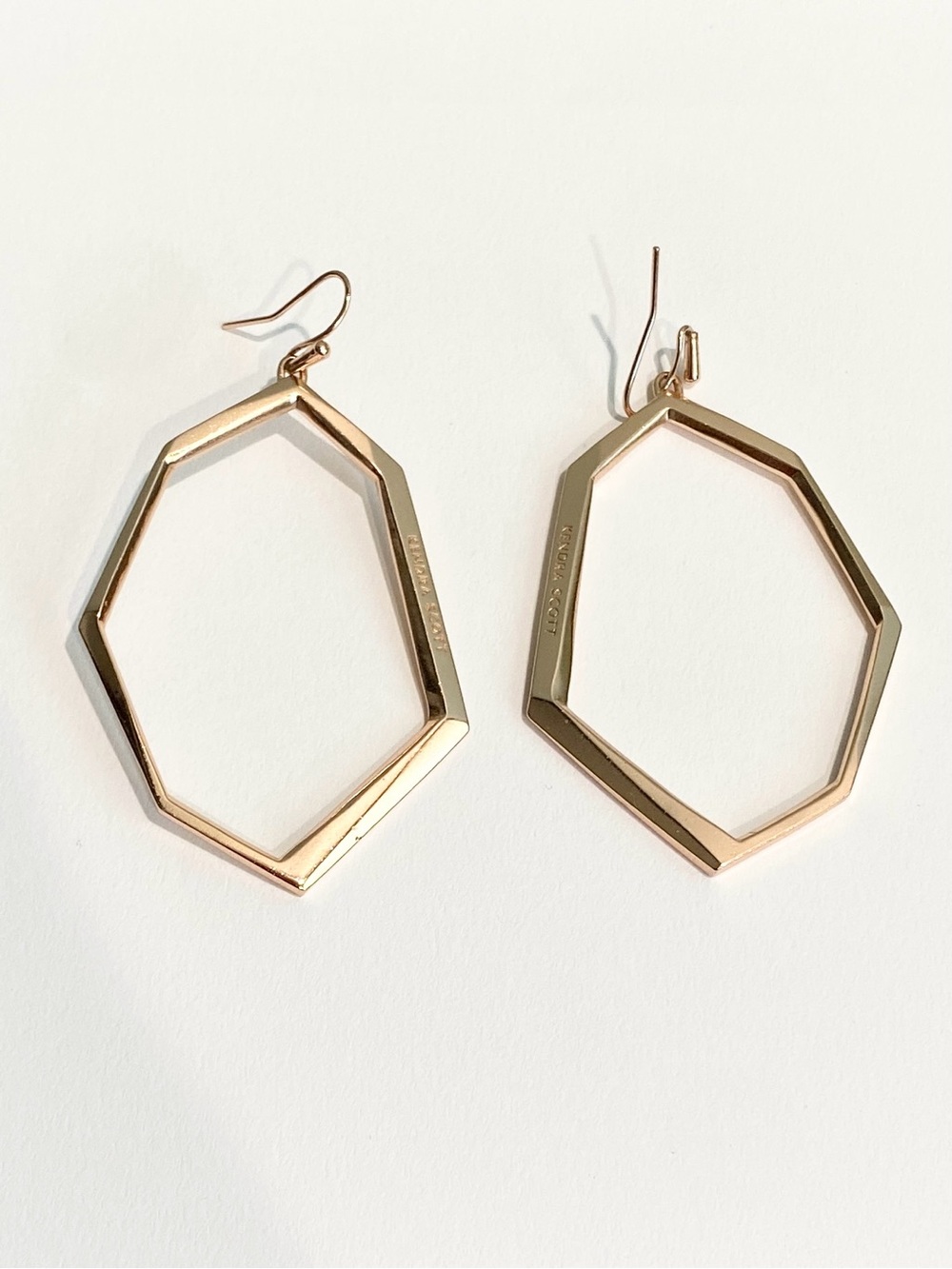 Kendra Scott Lindsey Geometric 2" Drop Earrings Rose Gold